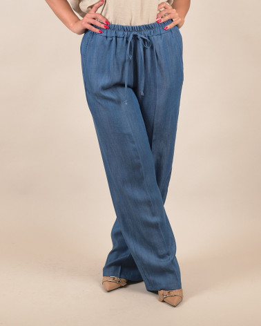 Pantaloni relaxed fit effetto denim