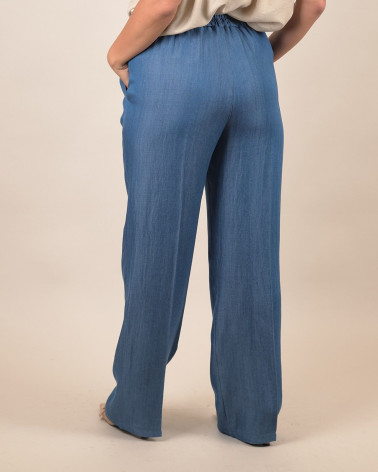 Pantaloni relaxed fit effetto denim