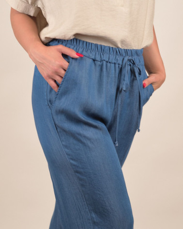 Pantaloni relaxed fit effetto denim