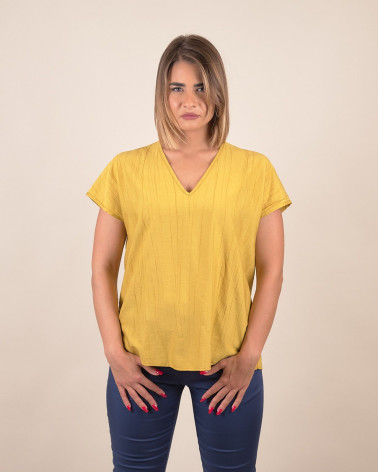 Blusa in viscosa con scollo a V