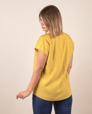 Blusa in viscosa con scollo a V