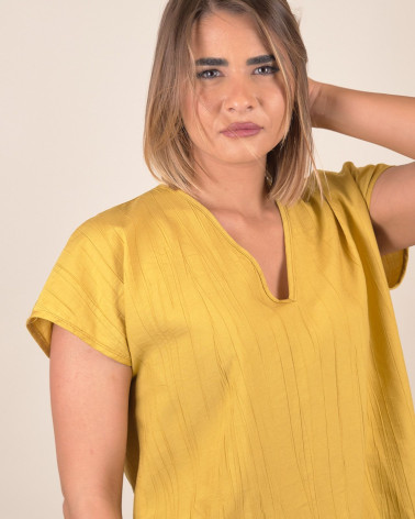 Blusa in viscosa con scollo a V