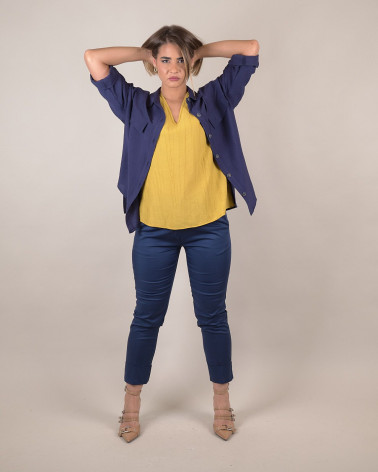 Blusa in viscosa con scollo a V