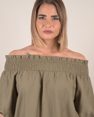 Blusa off-shoulders in viscosa