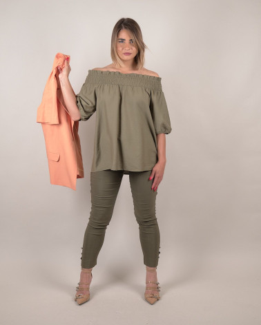 Blusa off-shoulders in viscosa