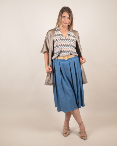 Kimono aperto in raso lucido