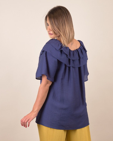 Blusa off-shoulder con volant