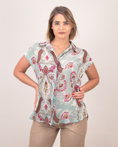 Camicia con stampa cachemire