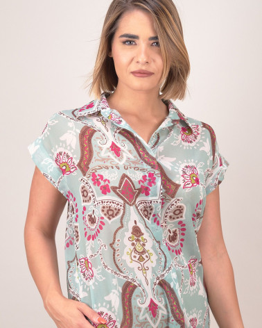 Camicia con stampa cachemire