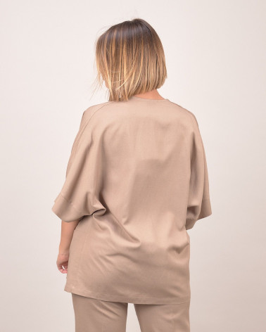 Giacca kimono in lino e viscosa