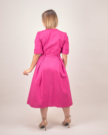 Abito chemisier svasato con cintura in vita