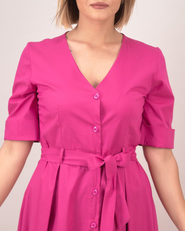 Abito chemisier svasato con cintura in vita