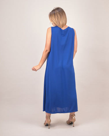 Abito lungo con scollo a catena