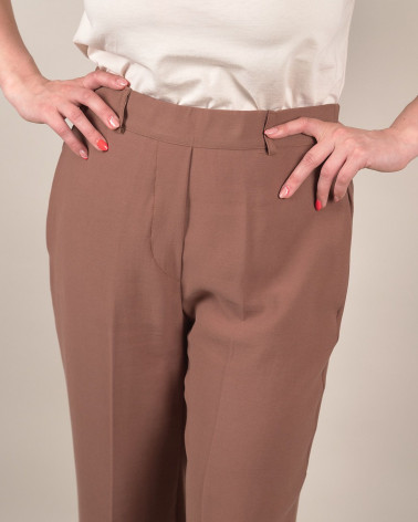 Pantaloni ampi con risvolto tabacco