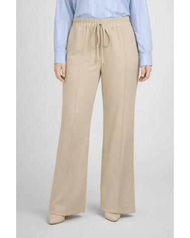 Pantaloni palazzo color burro con coulisse in vita