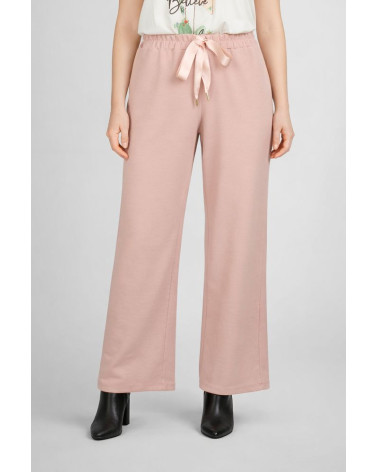 Pantaloni palazzo rosa in scuba