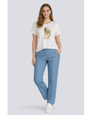 T-shirt bianca con stampa elegante