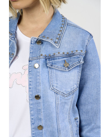 Giacca in denim con borchie