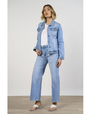 Giacca in denim con borchie