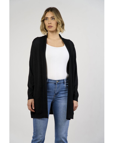 Cardigan lungo aperto in viscosa