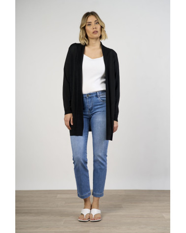 Cardigan lungo aperto in viscosa