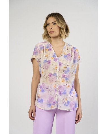Camicia in georgette stampa floreale