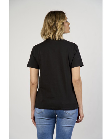 T-shirt con applicazioni floreali