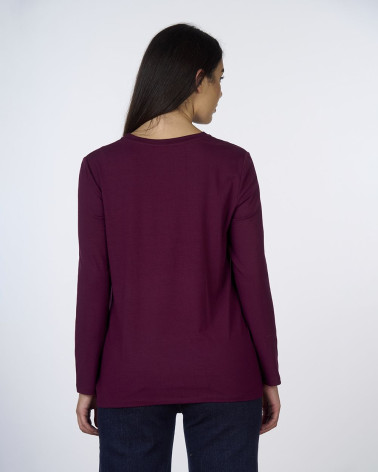 Maglia cotone manica lunga con stampa