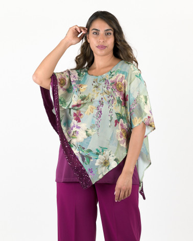BLUSA A KIMONO IN FLOWERS
