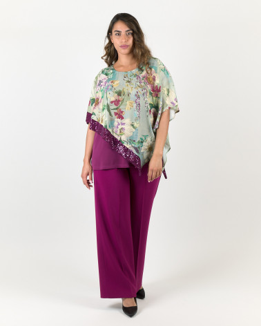 BLUSA A KIMONO IN FLOWERS