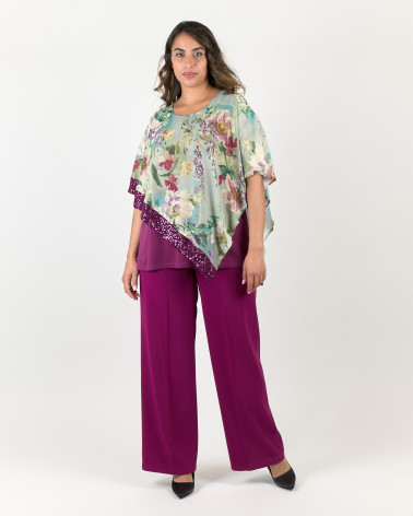 BLUSA A KIMONO IN FLOWERS