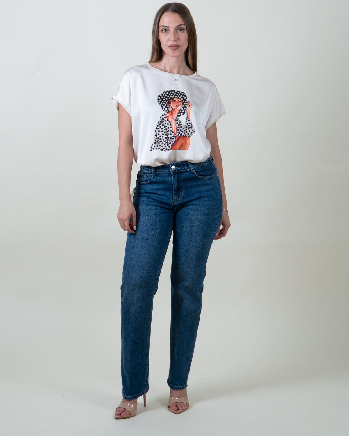 Jeans Straight Fit in Denim Blu|Colore:Jeans