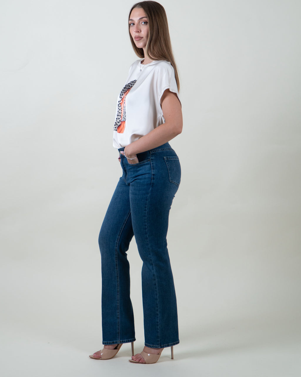 Jeans Straight Fit in Denim Blu|Colore:Jeans