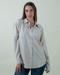Camicia Oversize a Righe|Colore:Beige