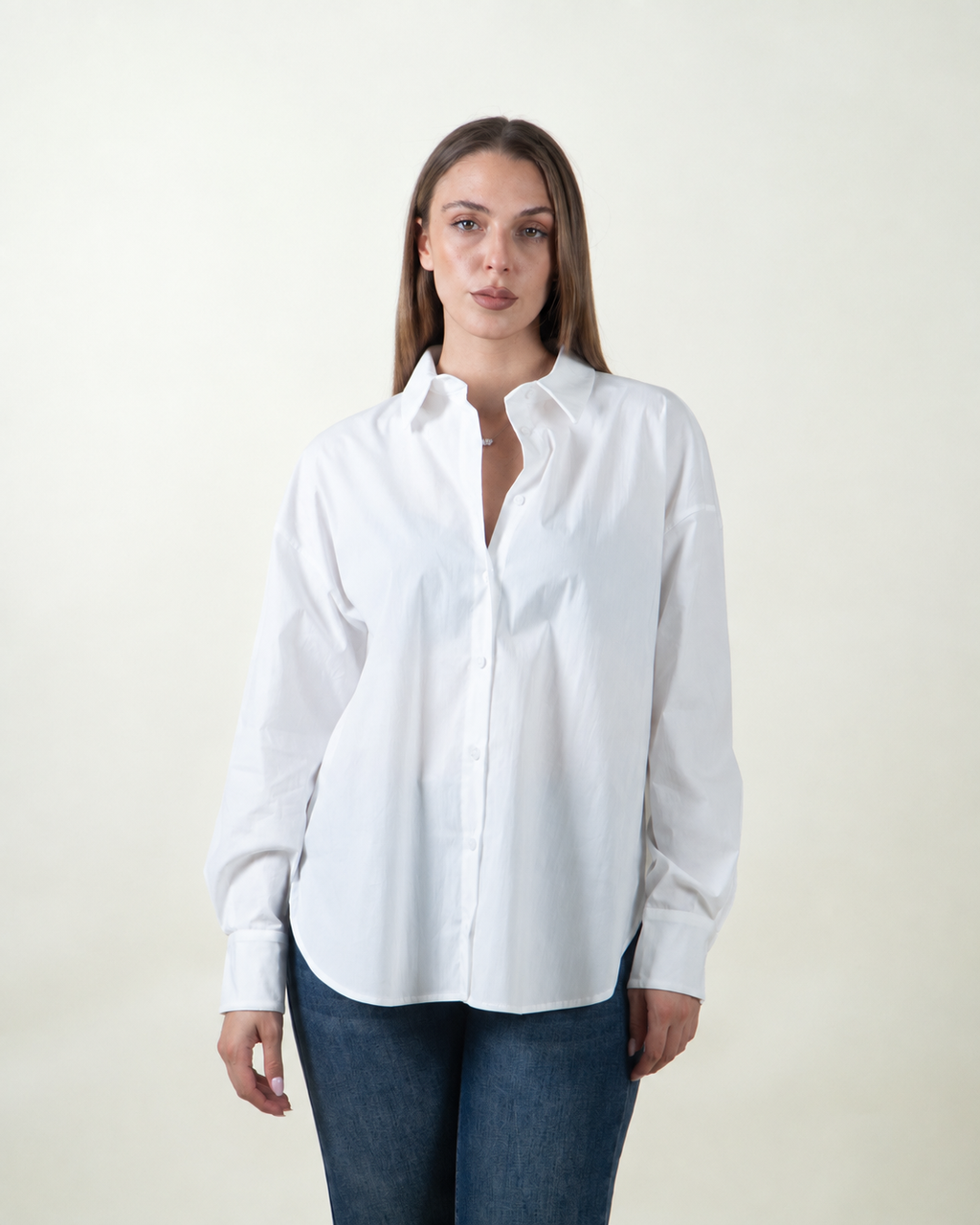 Camicia basic in cotone|Colore:Bianco