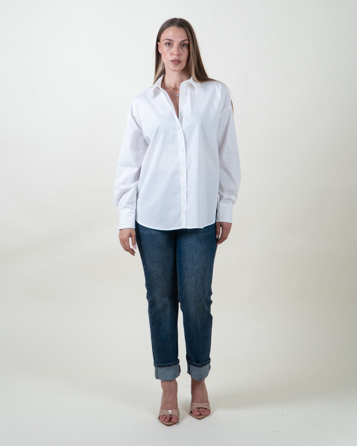 Camicia basic in cotone|Colore:Bianco