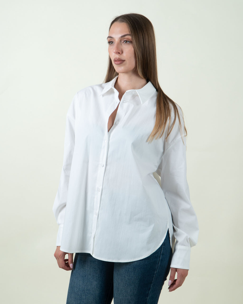 Camicia basic in cotone|Colore:Bianco