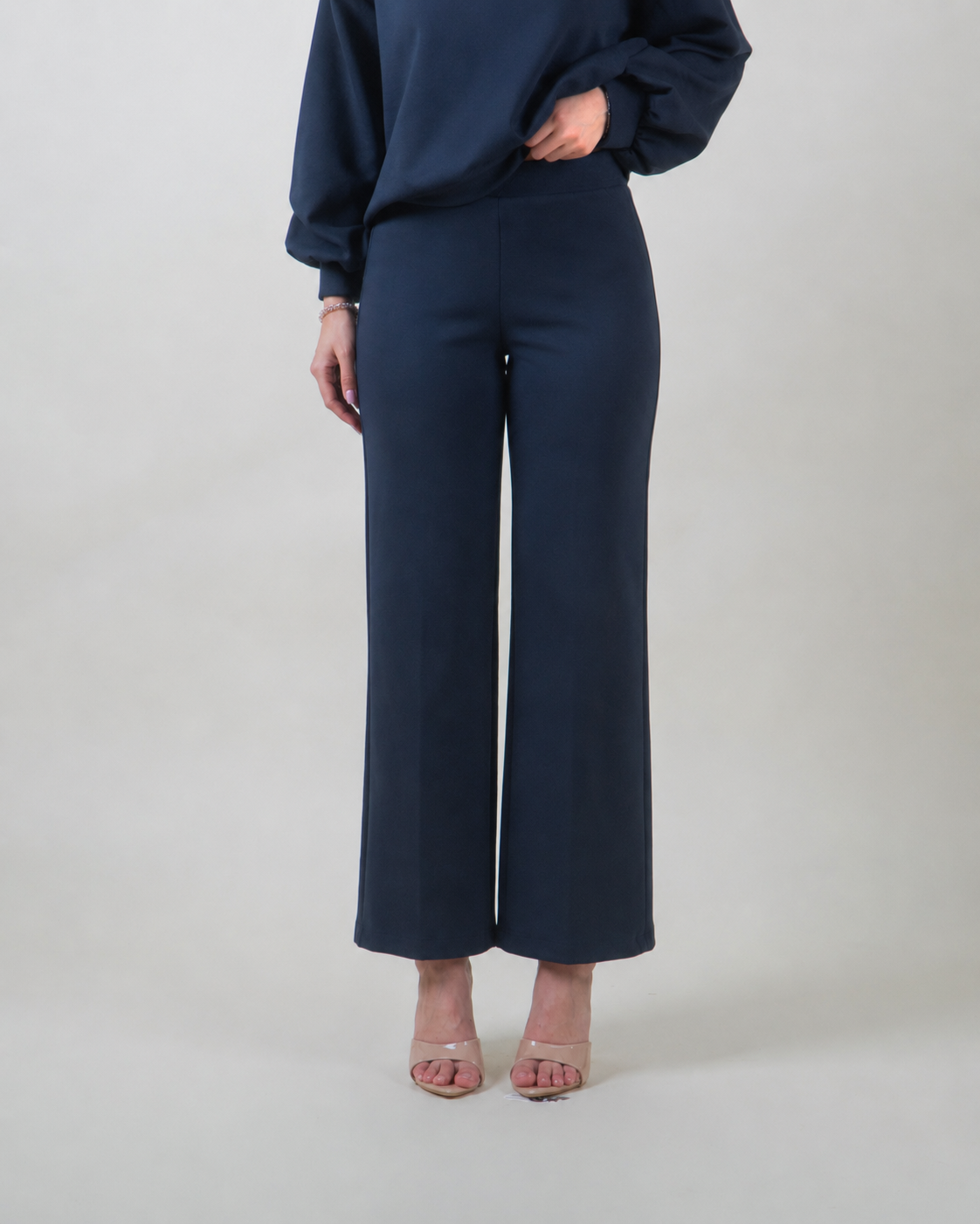 Pantaloni palazzo in felpa|Colore:Blu