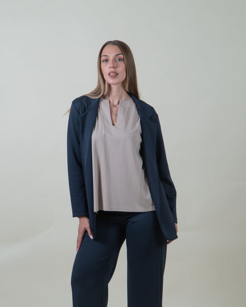 Blazer in felpa|Colore:Blu