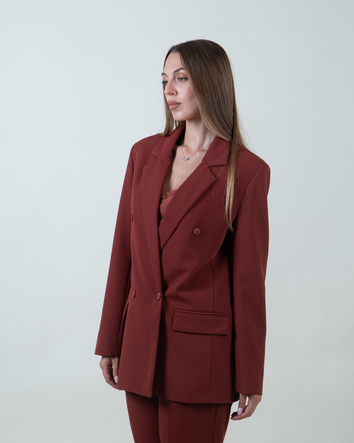 Blazer doppiopetto in cady tegola|Colore:Tegola 4