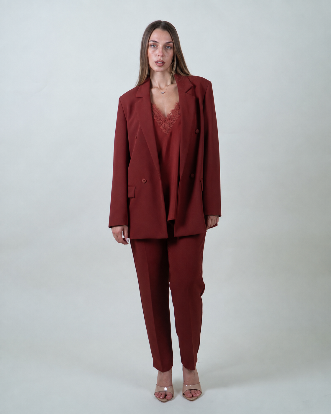 Blazer doppiopetto in cady tegola|Colore:Tegola 4