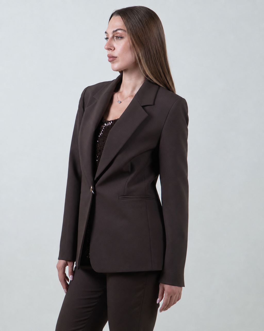 Blazer monopetto in cady|Colore:Moro