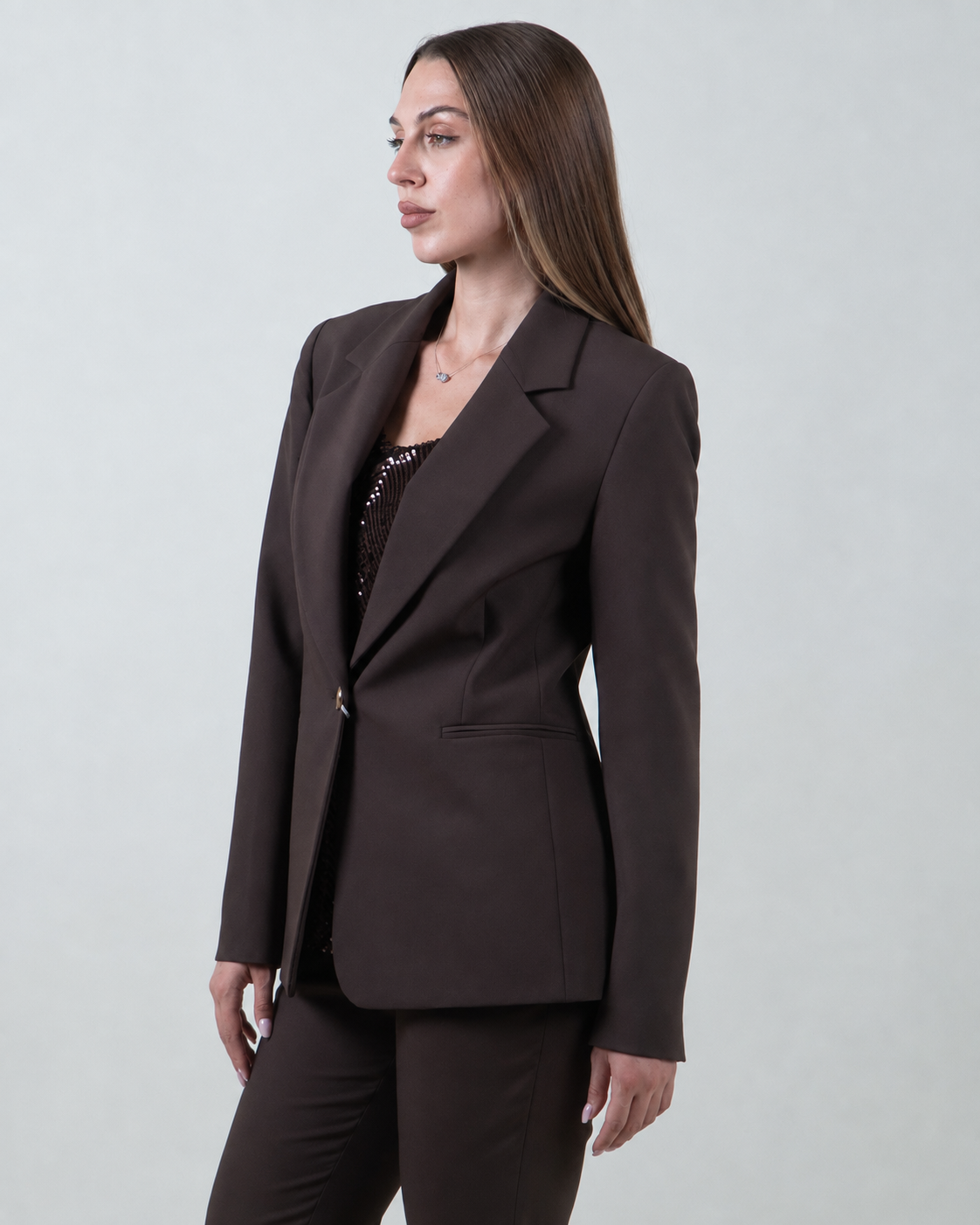Blazer monopetto in cady|Colore:Moro