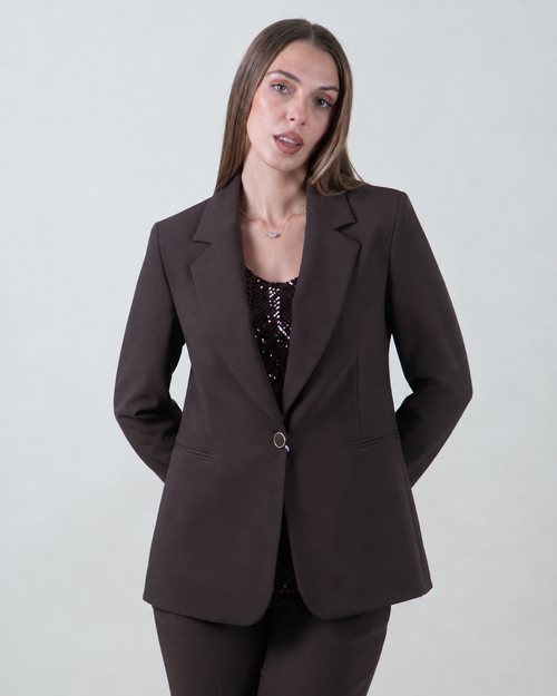 Blazer monopetto in cady|Colore:Moro