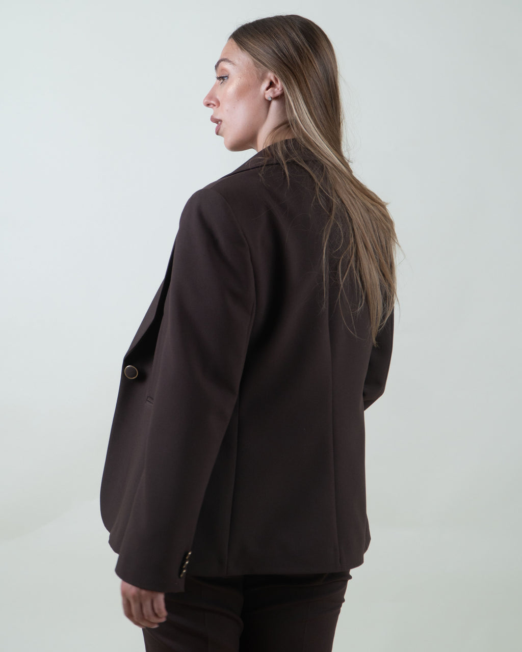 Blazer monopetto in cady|Colore:Moro