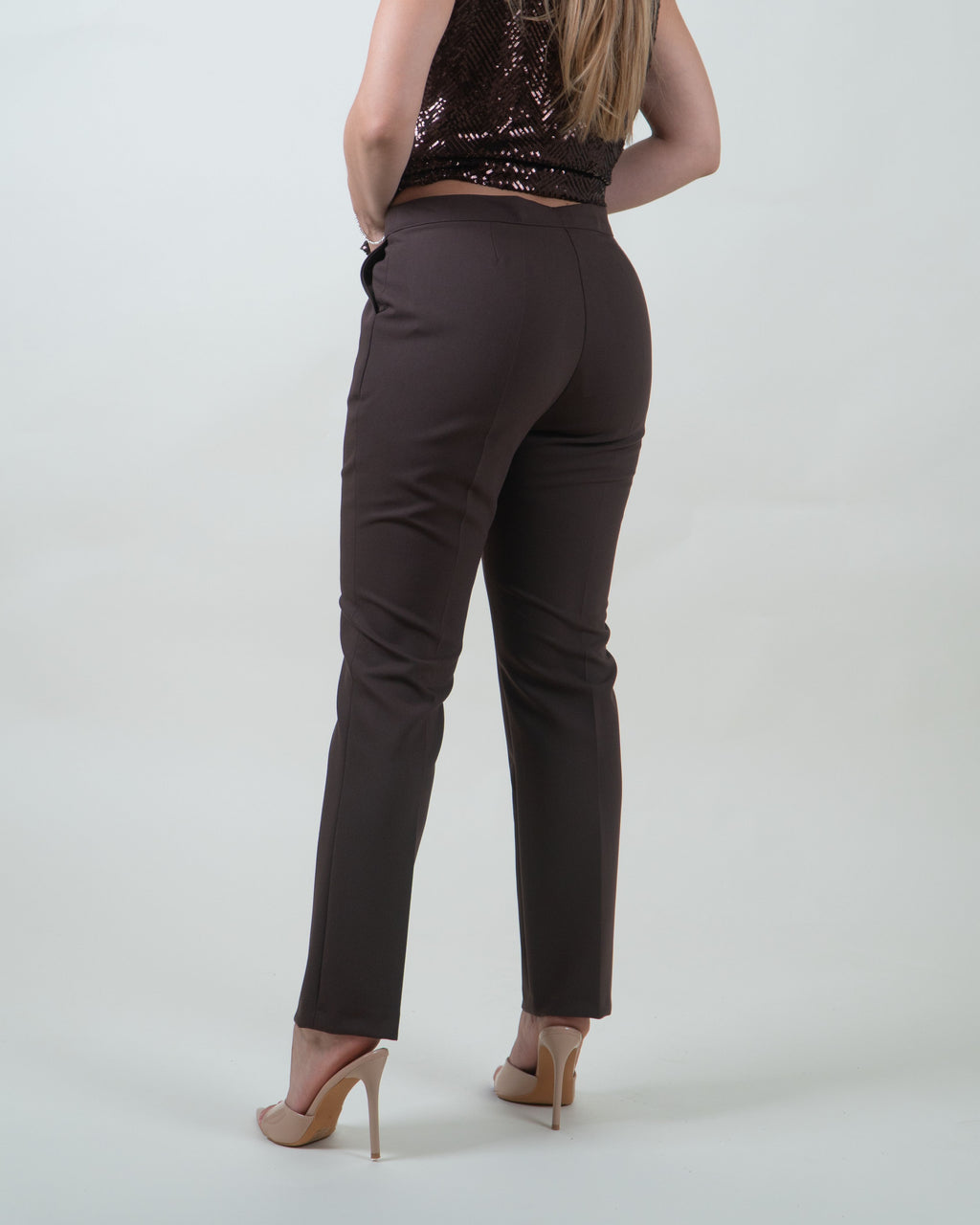 Pantaloni eleganti dritti in cady|Colore:Moro
