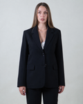 Blazer monopetto nero in cady|Colore:Nero 1