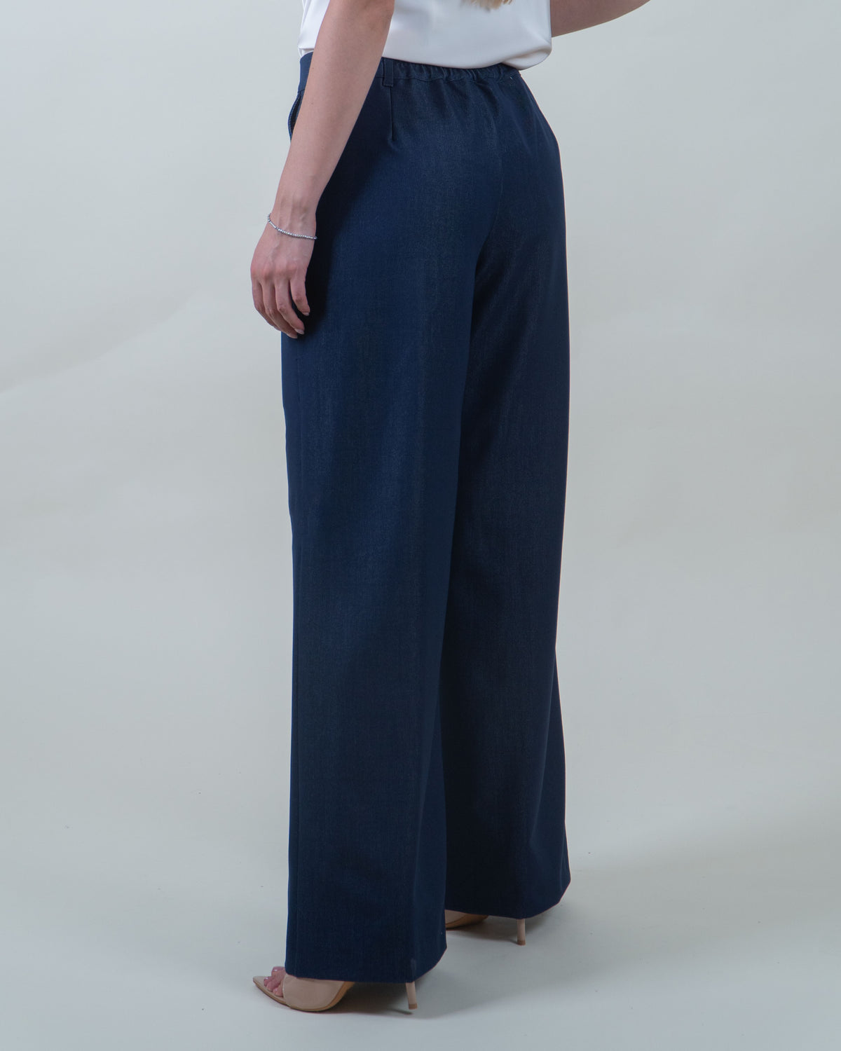 Pantaloni palazzo effetto denim|Colore:Jeans