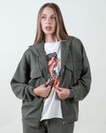 Felpa verde militare oversize con cappuccio e tasc|Colore:Verde militare