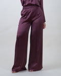 Pantaloni satinati bordeaux palazzo|Colore:Bordeaux